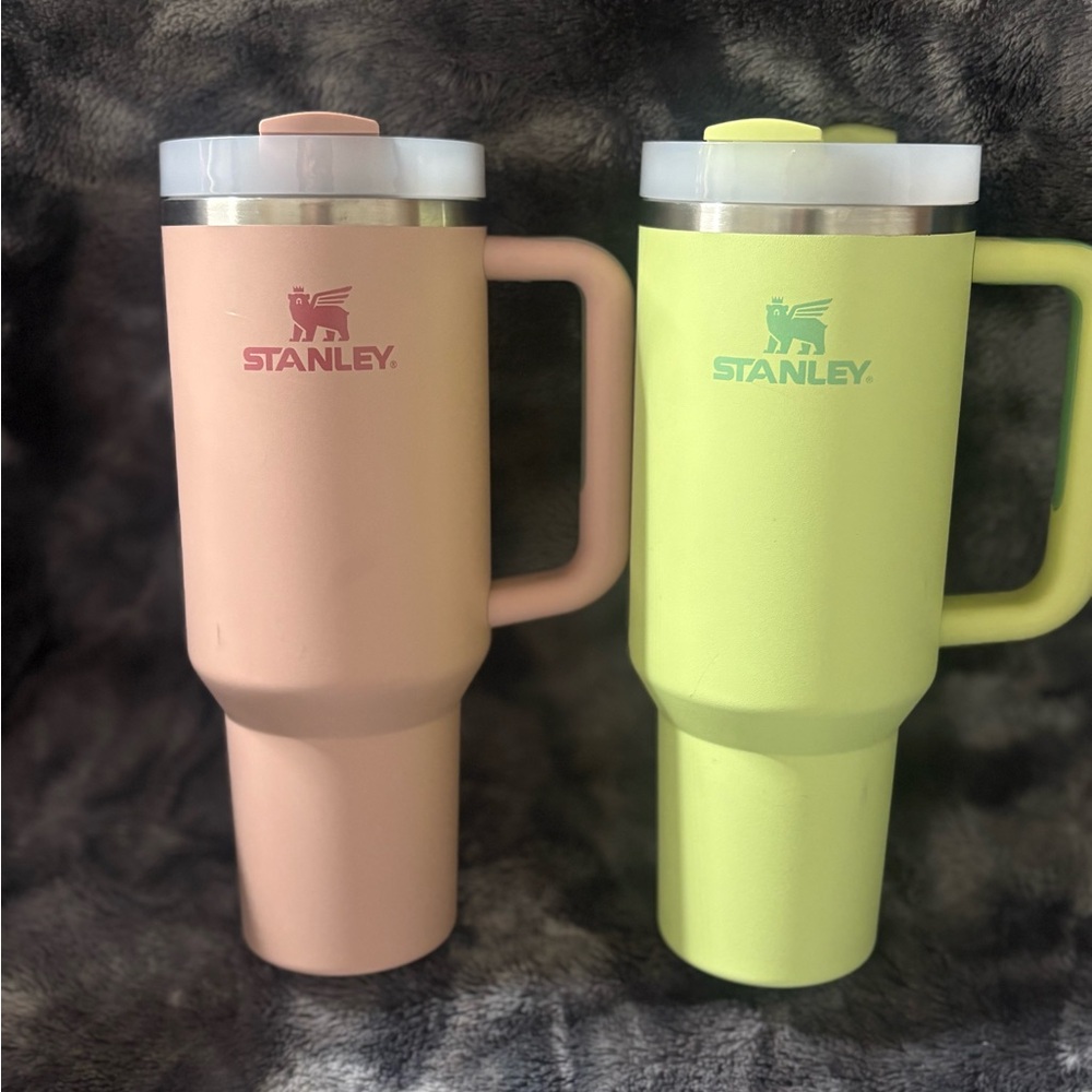 Stanley Dual-Tone Travel Mugs - Peach and Lime